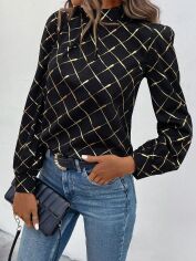 Акція на Блузка жіноча SHEIN GD-00160182 S Чорна від Rozetka