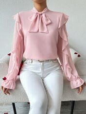 Акція на Блузка жіноча SHEIN GD-00160261 XS Рожева від Rozetka