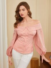 Акція на Блузка жіноча SHEIN GD-00160201 S Світло-рожева від Rozetka