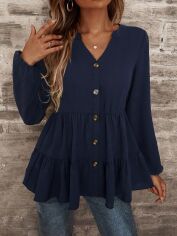 Акція на Блузка жіноча SHEIN GD-00160222 S Синя від Rozetka