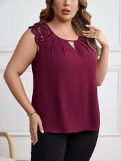 Акція на Блузка жіноча SHEIN GD-00168705 2XL Бордова від Rozetka