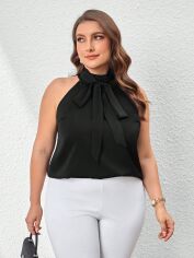 Акція на Блузка жіноча SHEIN GD-00168683 4XL Чорна від Rozetka