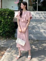 Акція на Блузка жіноча SHEIN GD-00169916 XL Світло-рожева від Rozetka
