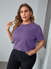 Акція на Блузка жіноча SHEIN GD-00171050 3XL Фіолетова від Rozetka