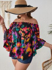 Акція на Блузка жіноча SHEIN GD-00168714 2XL Чорна від Rozetka