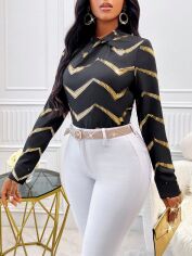 Акція на Блузка жіноча SHEIN GD-00165765 XL Чорна від Rozetka