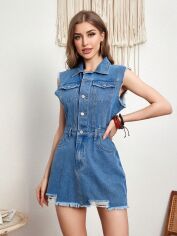 Акція на Плаття коротке літнє жіноче SHEIN GD-00166261 S Блакитне від Rozetka