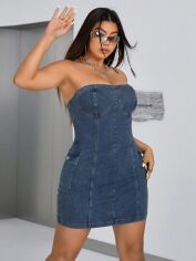 Акція на Плаття коротке літнє жіноче SHEIN GD-00161971 2XL Синє від Rozetka