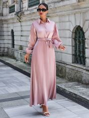Акція на Плаття довге літнє жіноче SHEIN GD-00113934 L Світло-рожеве від Rozetka