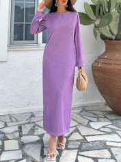 Акція на Плаття довге літнє жіноче SHEIN GD-00113917 L Бузкове від Rozetka
