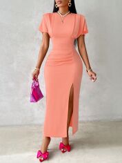 Акція на Плаття вечірнє довге літнє жіноче SHEIN GD-00113516 L Коралове від Rozetka