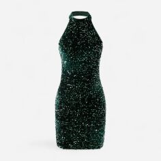 Акція на Плаття вечірнє коротке літнє жіноче SHEIN GD-00159315 S Темно-зелене від Rozetka