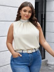 Акція на Топ жіночий SHEIN GD-00168748 4XL Айворі від Rozetka