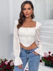 Акція на Топ жіночий SHEIN GD-00168432 XS Білий від Rozetka