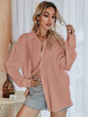 Акція на Сорочка жіноча SHEIN GD-00155274 S Персикова від Rozetka