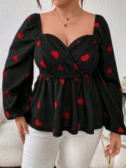 Акція на Блузка жіноча SHEIN GD-00168691 XL Чорна від Rozetka