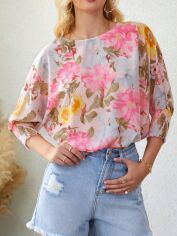 Акція на Блузка жіноча SHEIN GD-00168416 XL Світло-рожева від Rozetka