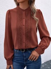 Акція на Блузка жіноча SHEIN GD-00168412 S Коричнева від Rozetka