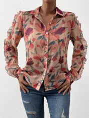 Акція на Блузка жіноча SHEIN GD-00168357 L Світло-рожева від Rozetka
