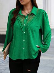 Акція на Блузка жіноча SHEIN GD-00132624 XL Зелена від Rozetka
