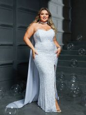 Акція на Сукня вечірня довга жіноча SHEIN GD-00158177 4XL Біла від Rozetka