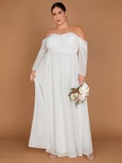 Акція на Весільна сукня довга жіноча SHEIN GD-00121466 3XL Біла від Rozetka