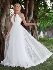 Акція на Весільна сукня довга жіноча SHEIN GD-00121450 XL Біла від Rozetka