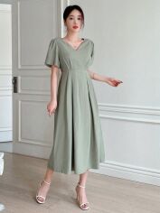 Акція на Плаття міді літнє жіноче SHEIN GD-00152689 XL Сіро-зелене від Rozetka