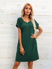 Акція на Сукня коротка літня жіноча SHEIN GD-00164116 S Темно-зелена від Rozetka