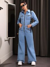 Акція на Комбінезон жіночий SHEIN GD-00149465 S Блакитний від Rozetka