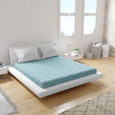 Акція на Простирадло Home Line євро 215x240 см бязь Бірюзове (187487 HL) від Rozetka
