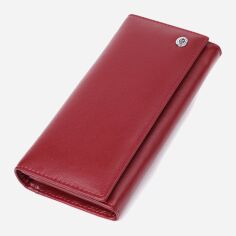Акція на Гаманець жіночий для карток з натуральної шкіри ST Leather Accessories leather-23089 Бордовий від Rozetka
