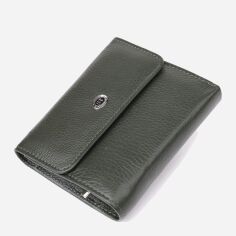 Акція на Гаманець жіночий для карток з натуральної шкіри ST Leather Accessories leather-23074 Зелений від Rozetka