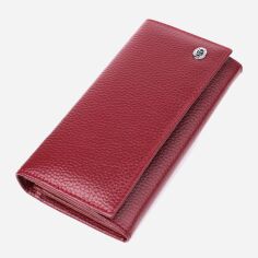 Акція на Гаманець жіночий для карток з натуральної шкіри ST Leather Accessories leather-23085 Бордовий від Rozetka