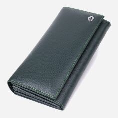 Акція на Гаманець жіночий для карток з натуральної шкіри ST Leather Accessories leather-23099 Зелений від Rozetka
