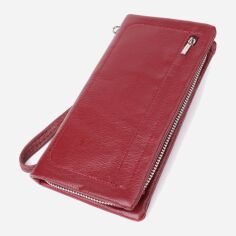 Акція на Гаманець жіночий для карток з натуральної шкіри ST Leather Accessories leather-23102 Бордовий від Rozetka