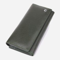 Акція на Гаманець жіночий для карток з натуральної шкіри ST Leather Accessories leather-23106 Зелений від Rozetka