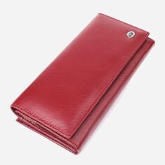 Акція на Гаманець жіночий для карток з натуральної шкіри ST Leather Accessories leather-23107 Бордовий від Rozetka