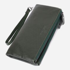 Акція на Гаманець жіночий для карток з натуральної шкіри ST Leather Accessories leather-23110 Зелений від Rozetka