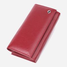 Акція на Гаманець жіночий для карток з натуральної шкіри ST Leather Accessories leather-23113 Бордовий від Rozetka
