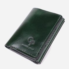 Акція на Гаманець жіночий для карток з натуральної шкіри Grande Pelle leather-22944 Зелений від Rozetka