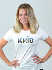 Акція на Футболка бавовняна жіноча Sol's Imperial Women Київ колаж DTF11502102/406 XL Біла від Rozetka