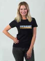 Акція на Футболка бавовняна жіноча Sol's Regent Women Ukraine Поле 01825309/403XXL 2XL Чорна від Rozetka