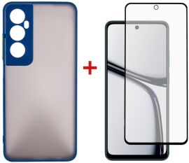 Акція на Комплект панель + скло DENGOS Matte для Realme C65 Blue (DG-KM-94) від Rozetka