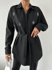 Акція на Сорочка жіноча SHEIN GD-00159154 S Чорна від Rozetka