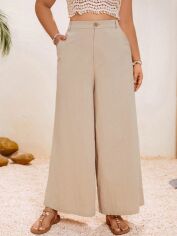 Акція на Штани жіночі SHEIN GD-00167345 XL Світло-бежеві від Rozetka
