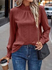 Акція на Блузка жіноча SHEIN GD-00170758 L Рожева з коричневим від Rozetka