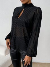 Акція на Блузка жіноча SHEIN GD-00169637 L Чорна від Rozetka
