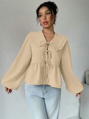 Акція на Блузка жіноча SHEIN GD-00134912 XL Бежева від Rozetka