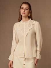 Акція на Блузка жіноча SHEIN GD-00134248 S Молочна від Rozetka